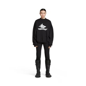 Balenciaga Layered Sports Round Sweatshirt Oversized in Black/white