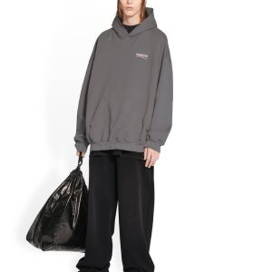 Balenciaga Men's Political Campaign Hoodie Large Fit in Grey