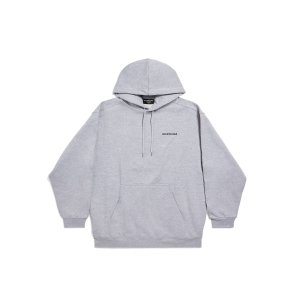 Balenciaga Logo Hoodie Medium Fit in Grey/black