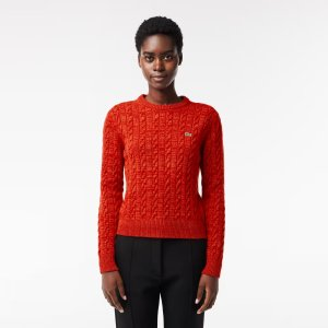 Lacoste Women's Wool Blend Cable Knit Sweater