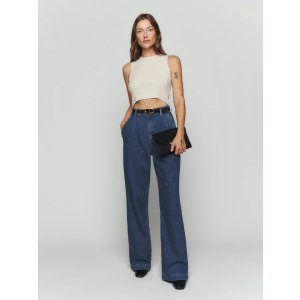 Reformation Montauk Pleated High Rise Jeans