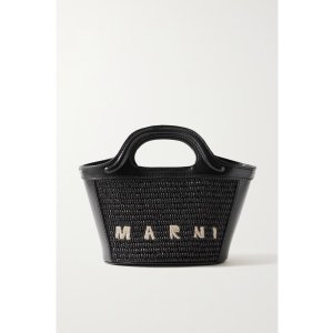 Marni Tropicalia micro leather and embroidered faux raffia tote