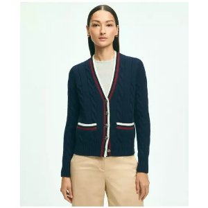 Brooks Brothers Merino Wool Cashmere Tennis Cardigan