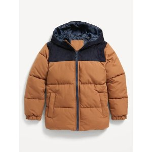 Old Navy Frost-Free Corduroy-Block Puffer Jacket for Boys