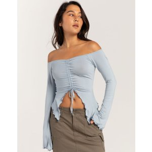 Full Tilt Cinch Womens Long Sleeve Top