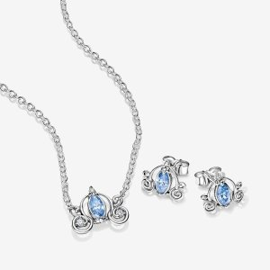 Pandora Disney Cinderella's Carriage Stud Earrings and Necklace Set