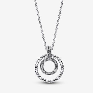 Pandora Signature Pave & Beads Pendant & Necklace