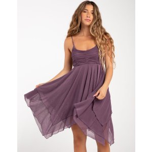 Foursquare RSQ Womens Hanky Hem Mesh Slip Dress