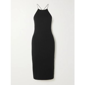 Skin Inayah open-back ribbed stretch-Pima cotton midi dress