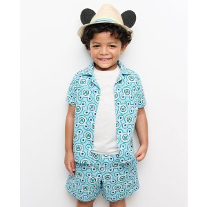 Hanna Andersson Disney Mickey Mouse Print Button Up Shirt