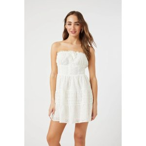 Eyelet Strapless Mini Dress