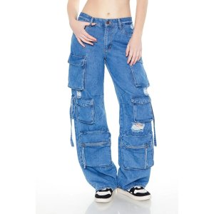 Distressed Utility Cargo Jeans