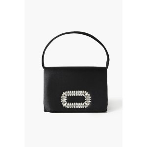 Satin Faux Gem Buckle Crossbody Bag