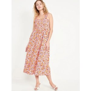 Old Navy Fit & Flare Smocked Midi Dress
