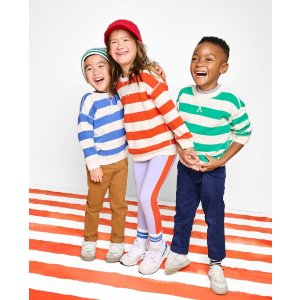 Hanna Andersson Striped Waffle Knit Crewneck