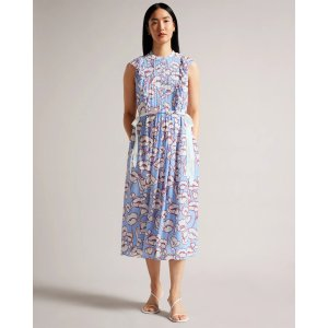 Ted Baker Tindraa Sleeveless Frilled Midi Dress