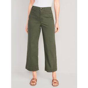 Gap High-Waisted Wide-Leg Cropped Chino Pants