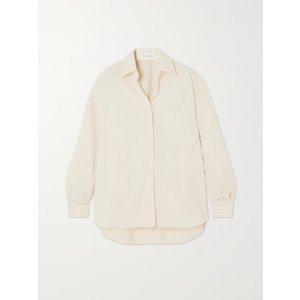 The Frankie Shop Georgia pinstriped crepe de chine shirt