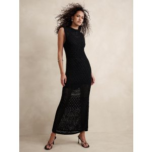 Banana Republic Cotton-Blend Open-Stitch Maxi Dress
