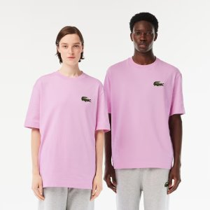 Lacoste Unisex Loose Fit Large Croc Organic Heavy Cotton T-Shirt