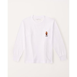 Abercrombie & Fitch long-sleeve heavyweight embroidered pocket tee