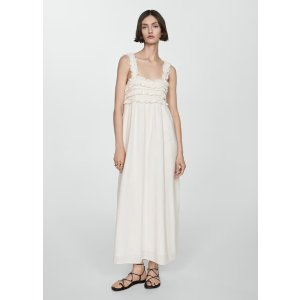 Mango Straps dress with fringes detail