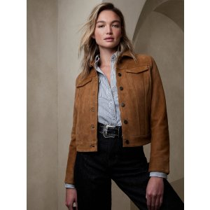Banana Republic Suede Trucker Jacket
