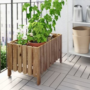 ASKHOLMEN Flower box, light brown stained