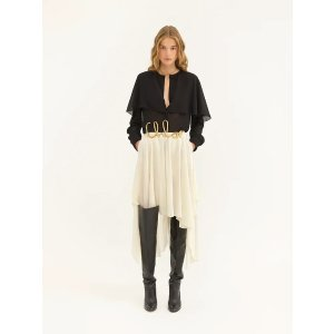 Chloe Fluid volant shorts in silk georgette
