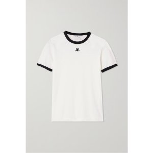 Courreges Reedition piped cotton-jersey T-shirt