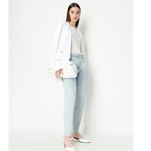 Armani Exchange High wasited organic cotton jacquard pants 