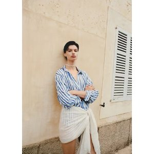 Mango 100% cotton striped shirt