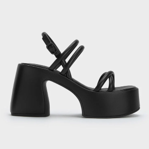 Charles & Keith Nerissa Tubular Platform Sandals - Chalk