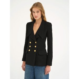 Chloe Double-breasted cardigan jacket in micro bouclette wool