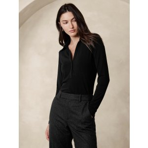 Banana Republic Aleah Wool-Blend Polo Top