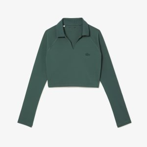 Lacoste Women's Cropped Long Sleeve Polo