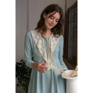 miss patina Harmony Lace Tie Dress (Dusty Blue)