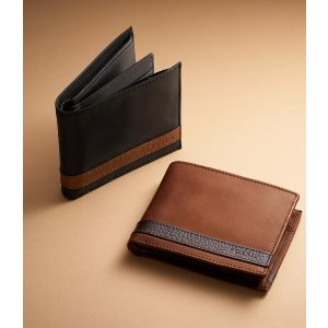 Fossil Quinn Leather Large Coin Pocket Bifold Wallet