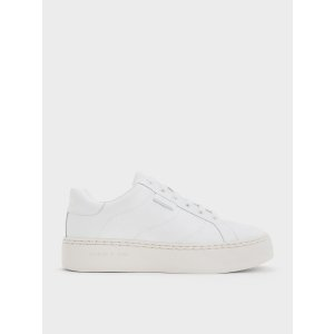 Charles & Keith Lace-Up Sneakers - White