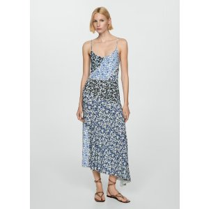 Mango Printed dress with contrast stitching