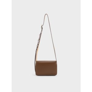 Charles & Keith Rebel Shoulder Bag - Dark Brown