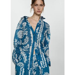 Mango Printed oversize shirt
