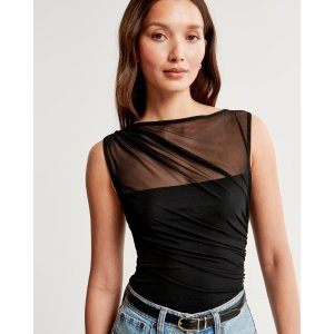 Abercrombie & Fitch Mesh Draped Slash Top