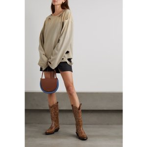 Acne Studios Oversized distressed bead-embellished cotton sweatshirt