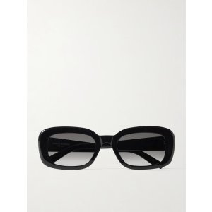 Saint Laurent Rectangular-frame recycled acetate sunglasses