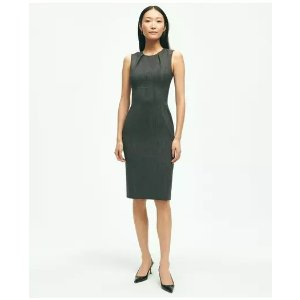 Brooks Brothers Sleeveless Stretch Wool Pinstripe Sheath Dress