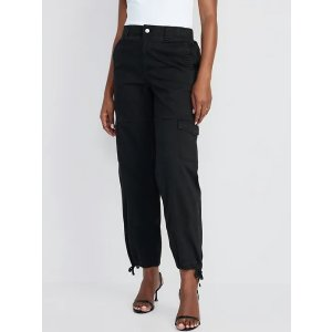 Gap High-Waisted Barrel-Leg Cargo Ankle Pants for Women