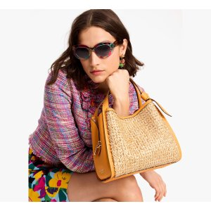 Kate Spade Knott Raffia Tweed Medium Crossbody Tote