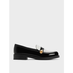 Charles & Keith Two-Tone Metallic-Buckle Strap Loafers - Multi