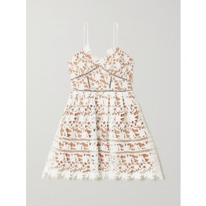 Self-Portrait Guipure lace mini dress